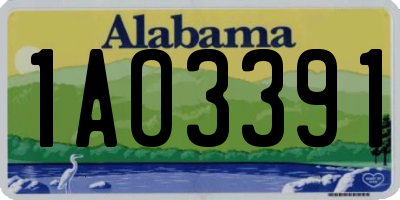 AL license plate 1AO3391
