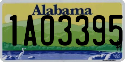 AL license plate 1AO3395