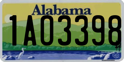AL license plate 1AO3398