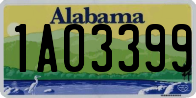 AL license plate 1AO3399
