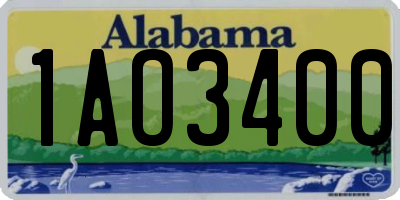 AL license plate 1AO3400