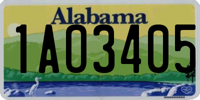 AL license plate 1AO3405