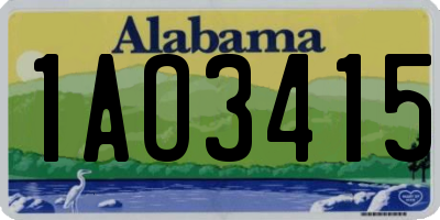 AL license plate 1AO3415