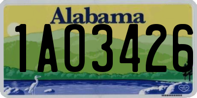 AL license plate 1AO3426