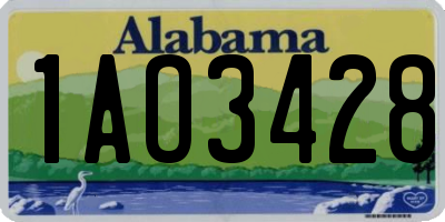 AL license plate 1AO3428