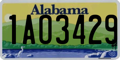 AL license plate 1AO3429