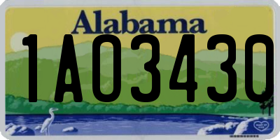AL license plate 1AO3430