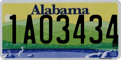 AL license plate 1AO3434