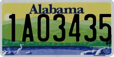 AL license plate 1AO3435