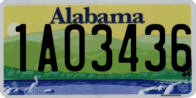 AL license plate 1AO3436