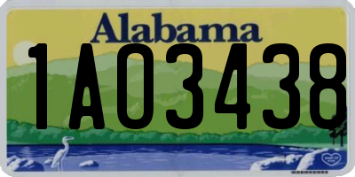 AL license plate 1AO3438