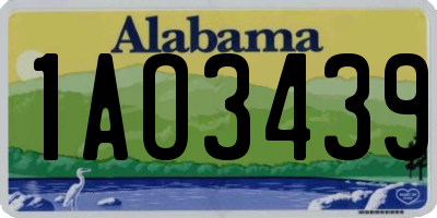 AL license plate 1AO3439