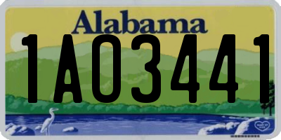AL license plate 1AO3441