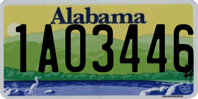 AL license plate 1AO3446