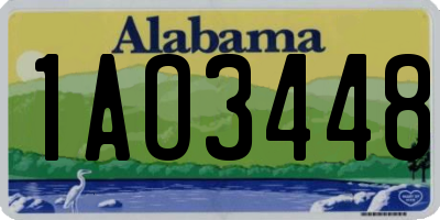 AL license plate 1AO3448