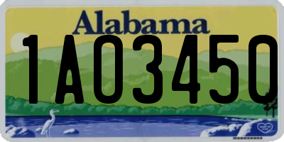 AL license plate 1AO3450