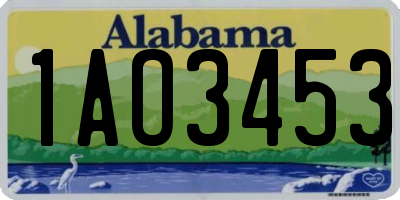 AL license plate 1AO3453