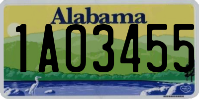 AL license plate 1AO3455