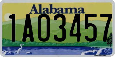 AL license plate 1AO3457