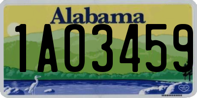 AL license plate 1AO3459