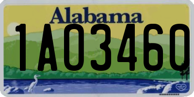 AL license plate 1AO3460