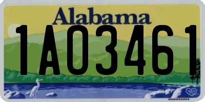 AL license plate 1AO3461