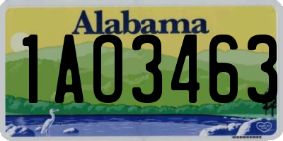 AL license plate 1AO3463