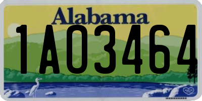 AL license plate 1AO3464