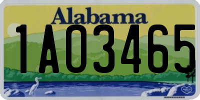 AL license plate 1AO3465