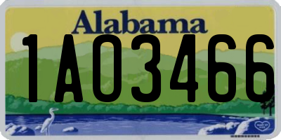 AL license plate 1AO3466