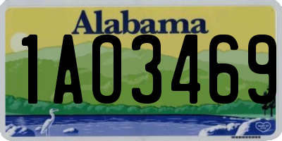 AL license plate 1AO3469