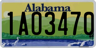 AL license plate 1AO3470