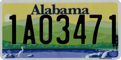 AL license plate 1AO3471