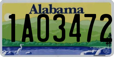 AL license plate 1AO3472
