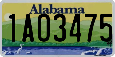 AL license plate 1AO3475