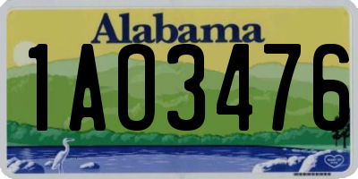 AL license plate 1AO3476