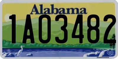 AL license plate 1AO3482