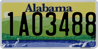 AL license plate 1AO3488
