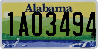AL license plate 1AO3494