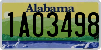 AL license plate 1AO3498