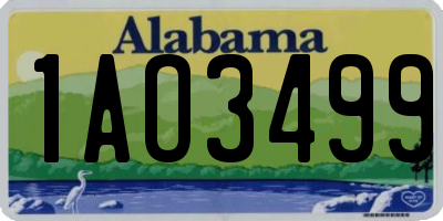 AL license plate 1AO3499