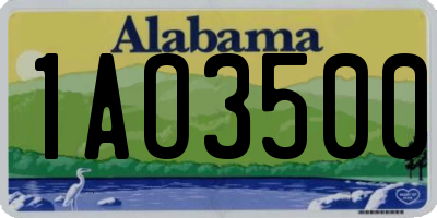 AL license plate 1AO3500
