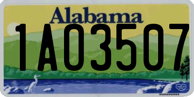 AL license plate 1AO3507