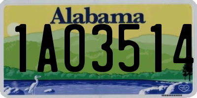 AL license plate 1AO3514