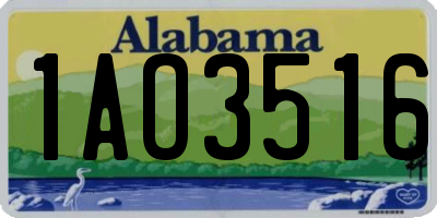 AL license plate 1AO3516