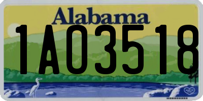 AL license plate 1AO3518