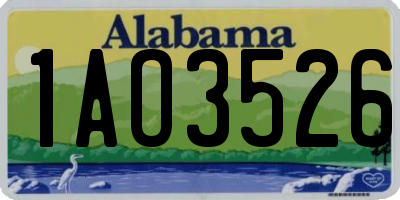 AL license plate 1AO3526
