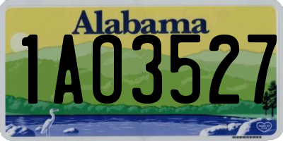 AL license plate 1AO3527