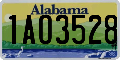 AL license plate 1AO3528