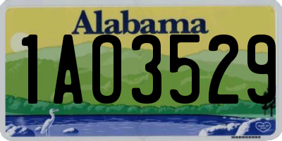 AL license plate 1AO3529